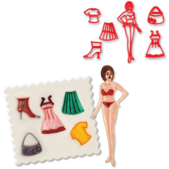 Mädchen Thema Patchwork Präge Ausstecher - P3676 - Mytortenland